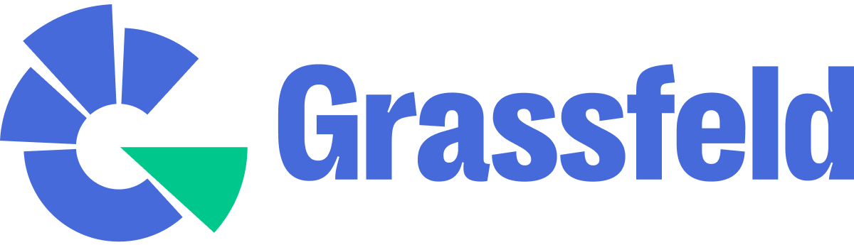 grassfeld logo full — blue + green